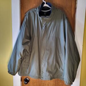 White Sierra men's cargo working jacket forest green/navy blue fleece lining XL